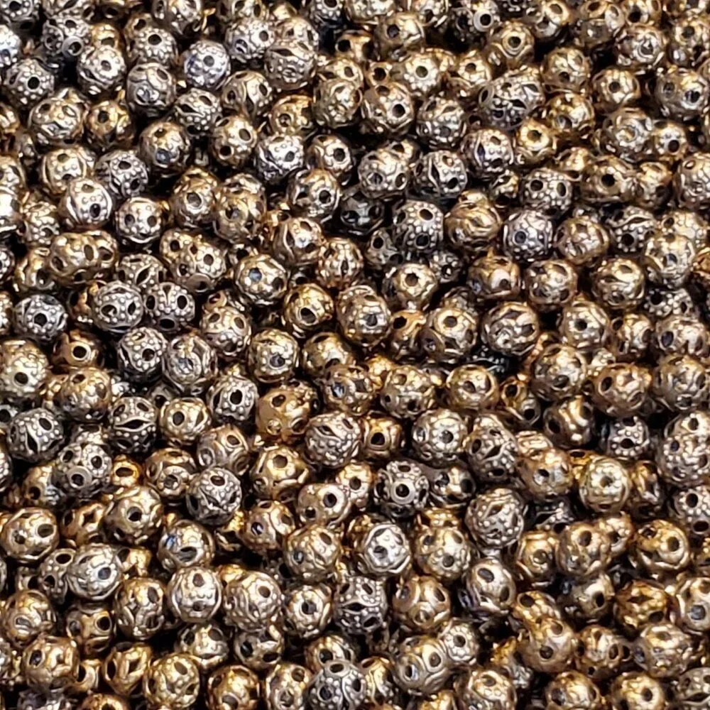 100 Lacy Filigree Victorian Beads 4mm